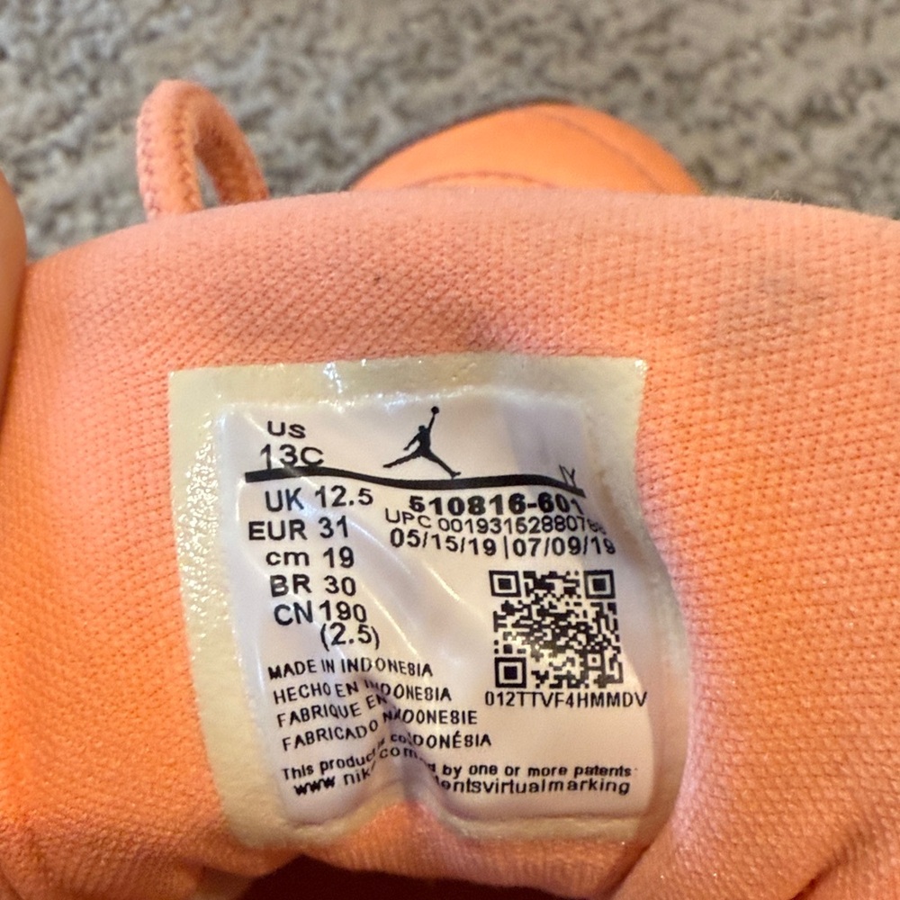 Jordan Kids Sneakers in Orange, Pink, and Gray - Picture 2 of 6
